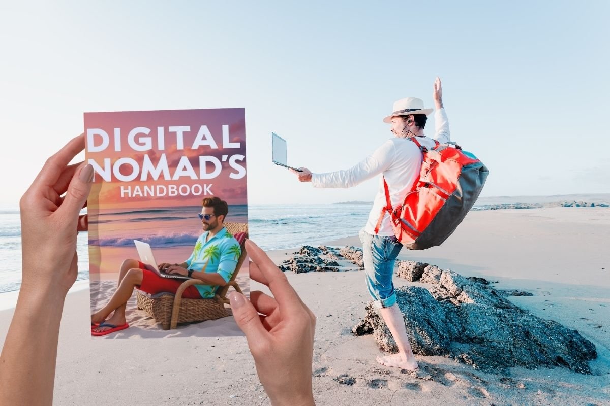 digital nomad handbook mockup